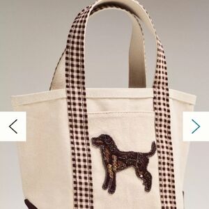 Anthropologie Cream and Purple Tote Bag